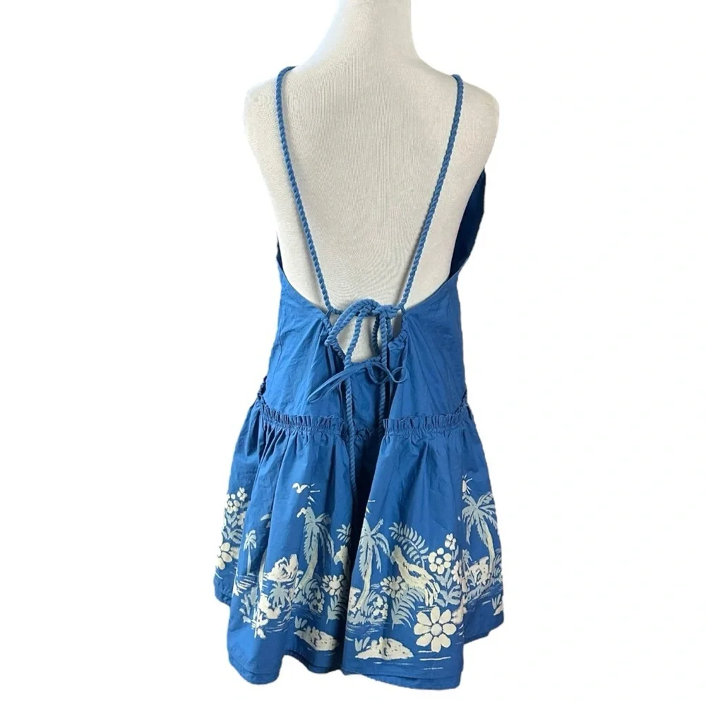 Free People Blue Floral Halter Mini Dress